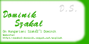 dominik szakal business card